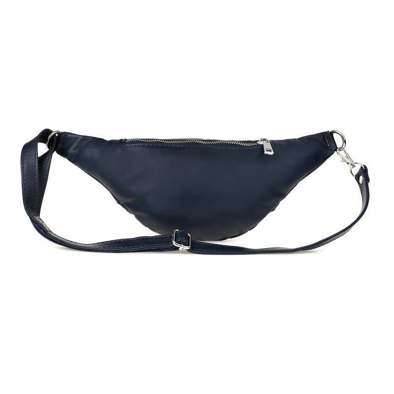 Navy blue quilted leather kidney pouch Beltimore F22