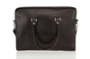 Black leather shoulder laptop bag KILBRIDGE