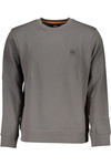 HUGO BOSS MEN&#39;S GRAY ZIPLESS SWEATSHIRT