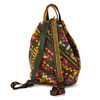 Leather roomy women's handbag and backpack in a mosaic pattern