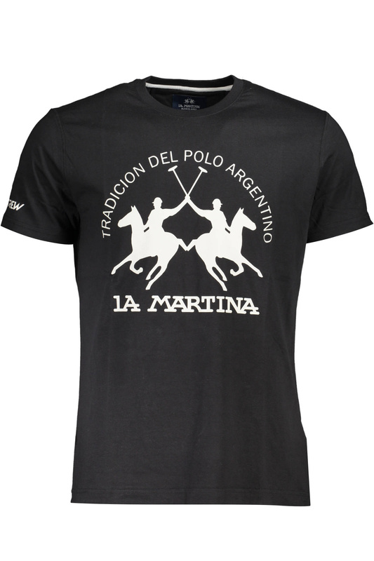 LA MARTINA BLACK MAN SHORT SLEEVE T-SHIRT