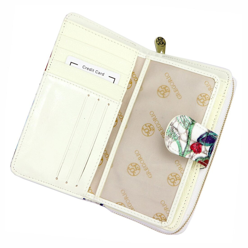 Women's large wallet with a plant pattern Gregorio