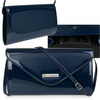 Navy blue lacquered women's evening clutch bag BELTIMORE M78