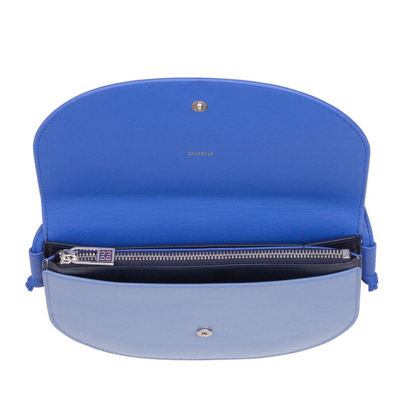 Small ladies shoulder bag Colorful Altea by DUDU made in genuine leather with adjustable strap. Slim and compact design with flap.