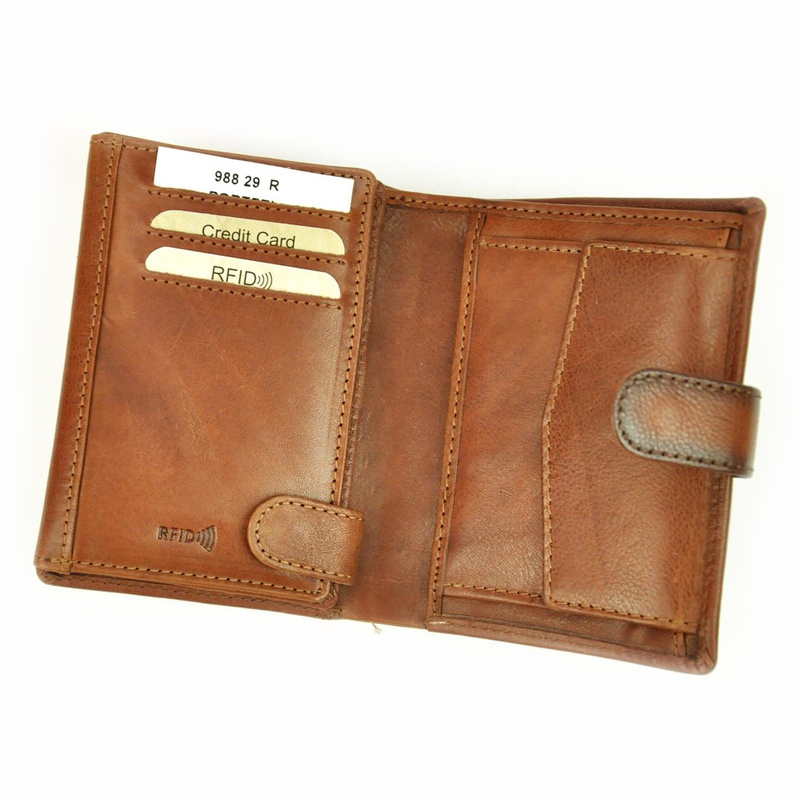 Men's genuine leather wallet EL FORREST 988-623 RFID