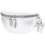 Women's Leather Italian Waistband Kidney Sachet Silver B68