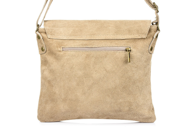 Chabrowa Italian women's suede handbag with a b67 flap