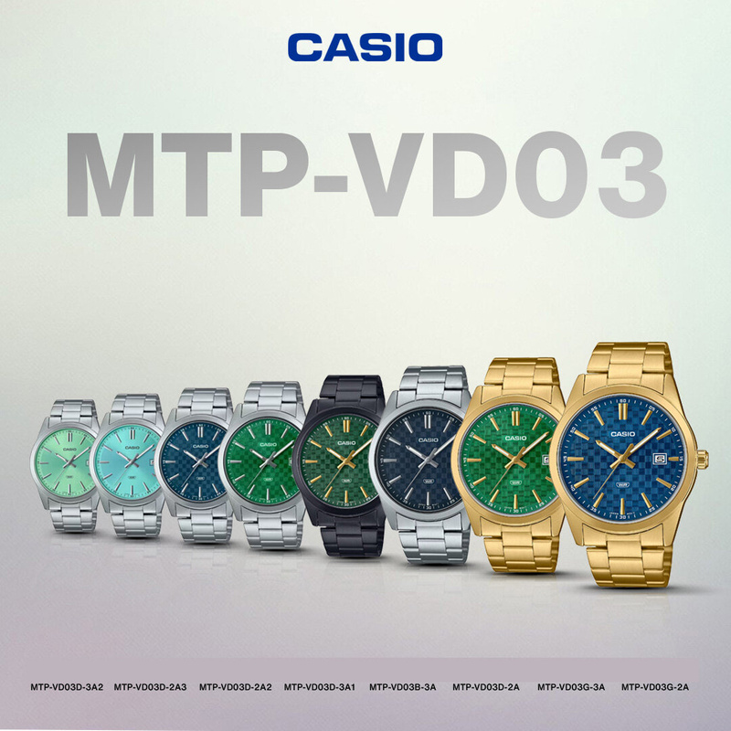 CASIO MEN'S WATCH MTP-VD03D-2A2 + BOX