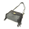 Suede with fringes women's leather messenger bag