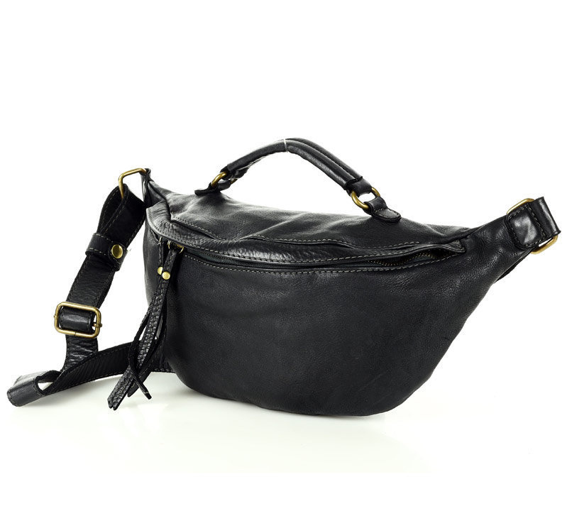 Women's vintage leather messenger bag