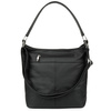 Schwarz -braune Lederhandtasche von Damen High Classic H08