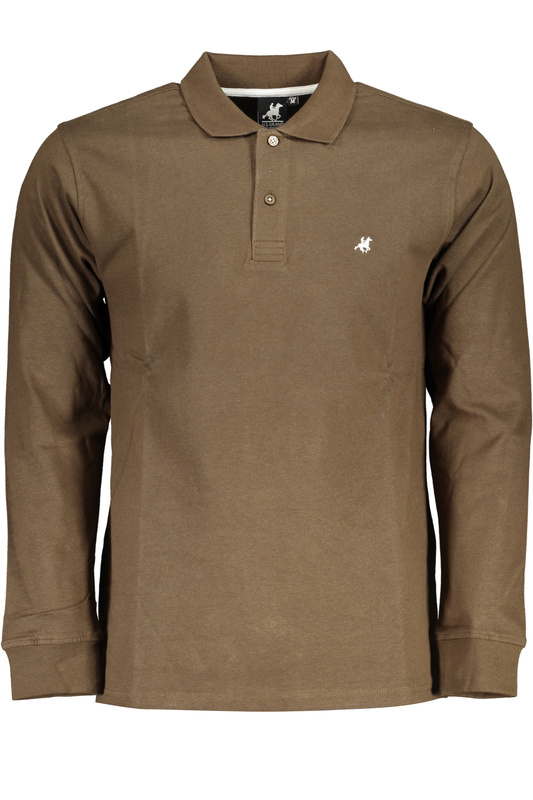 US GRAND POLO MEN&#39;S LONG SLEEVED POLO SHIRT BROWN