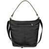 Black and Grey Leather Handbag Women's Postbag Large Classic H08