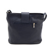 Women's leather messenger bag fastened over the shoulder