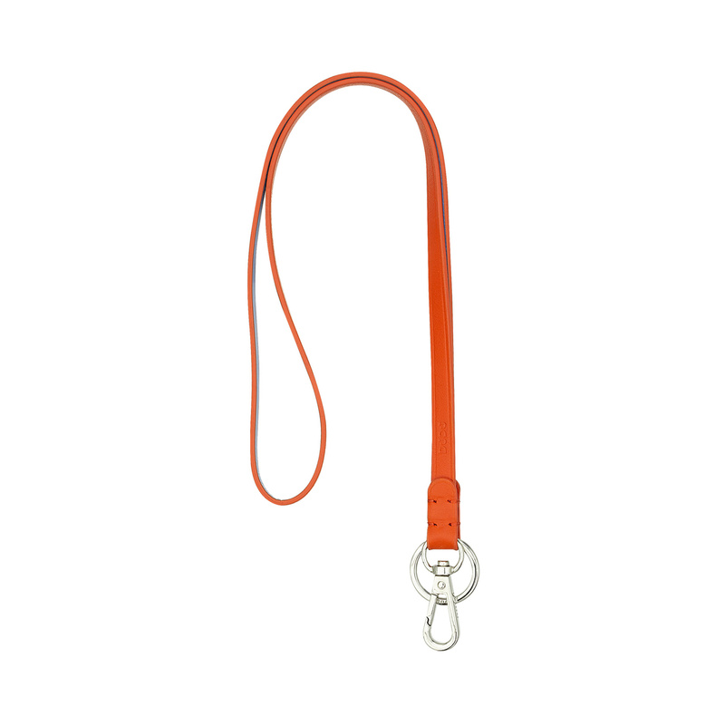 Neck lanyard for keys Colorful Marseille by DUDU made in genuine leather with metal ring and carabiner. A simple, discreet and colourful accessory.