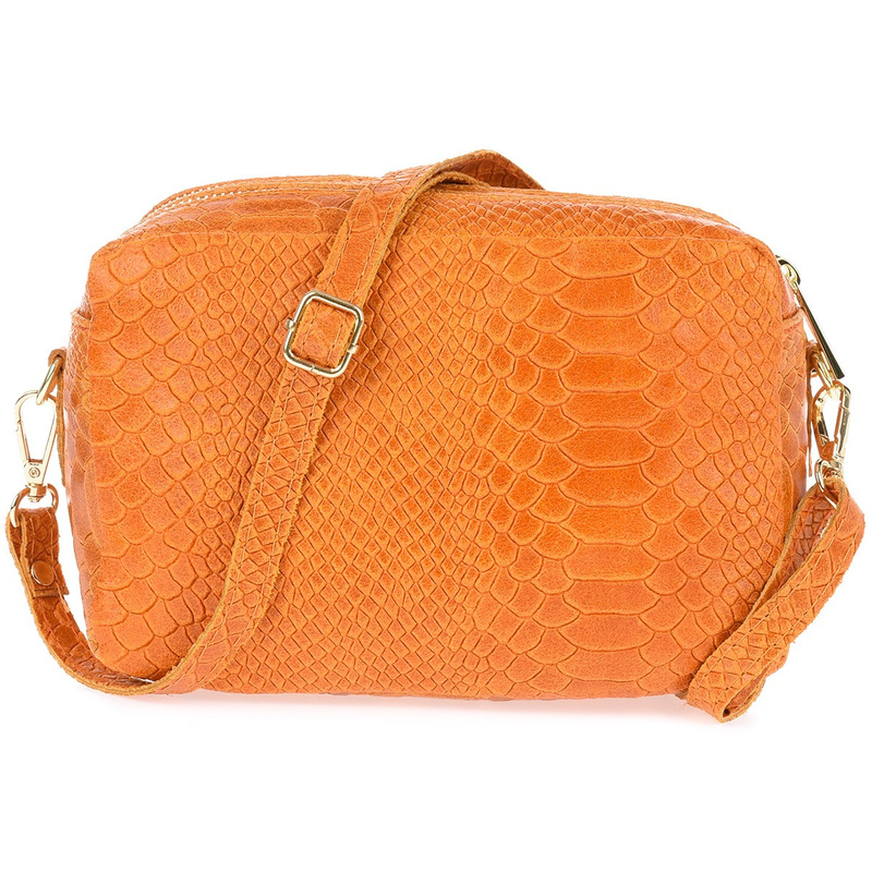 Orange leather leather messenger Italian CROCE BELTIMORE P12