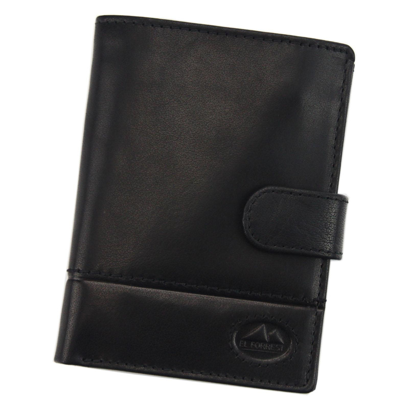 EL FORREST men's leather zip-up wallet with RFID