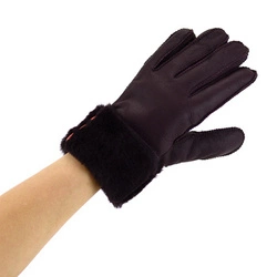 Five-finger leather insulated gloves