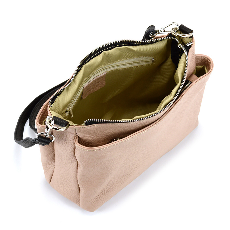 A sleek and roomy leather shoulder bag