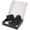 Beltimore T84 men's black leather wallet glove level set : Colors - black, Glove size - S/M