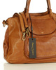 Leather women's shopper with shoulder organizer