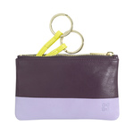 Key case by DUDU made in genuine multicolor leather with zip closure and double metal ring.