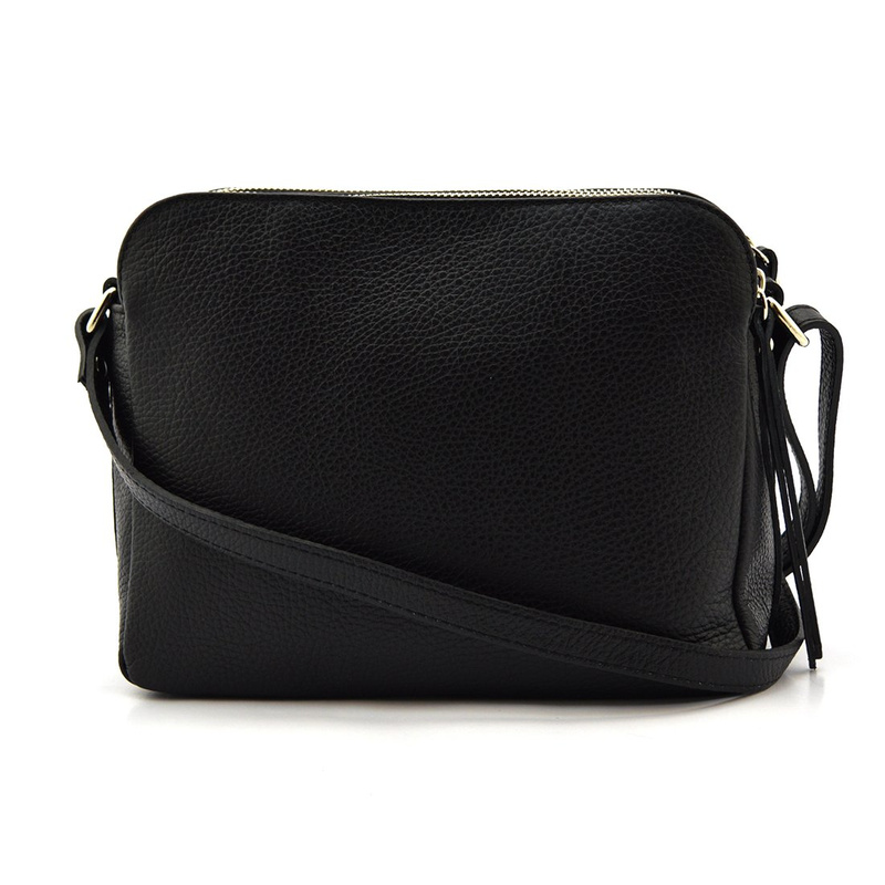 Large, elegant women's leather shoulder bag