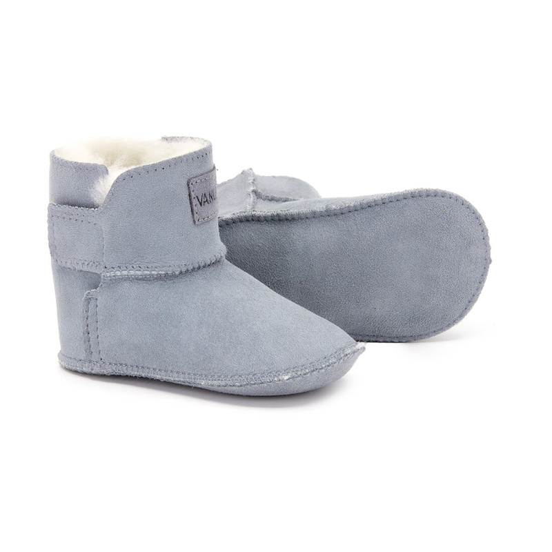 KIKO children's leather slip-on insulated slippers