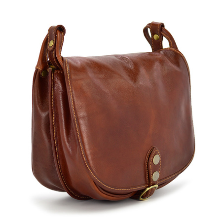 Elegant classic women's leather messenger bag