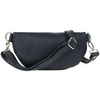 Navy Blue Women's Italian Leather Strap Purse Kidney Sachet B68