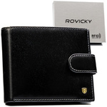 Classic men's wallet with snap closure Rovicky RFID