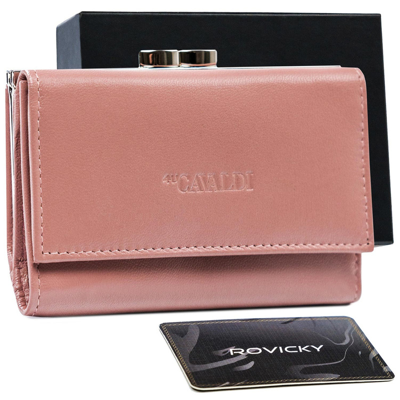 Elegant women's leather wallet with RFID Cavaldi