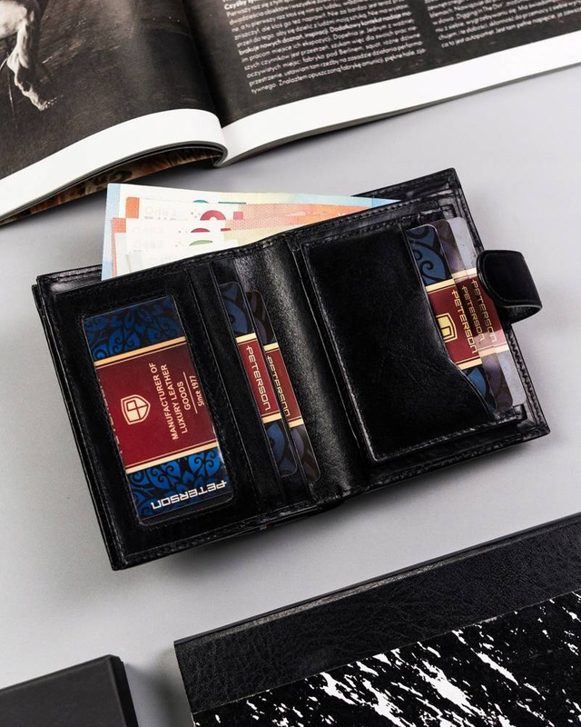 Leather wallet RFID PETERSON PTN 22310L-VT-A