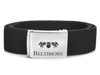 BELTIMORE BLACK PARCIANY BELT LONG PARCIAK F79: colors - black, stripes - r. 85-100 cm