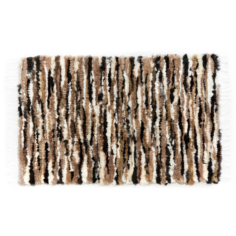 Woven sheepskin fur rug, zero waste