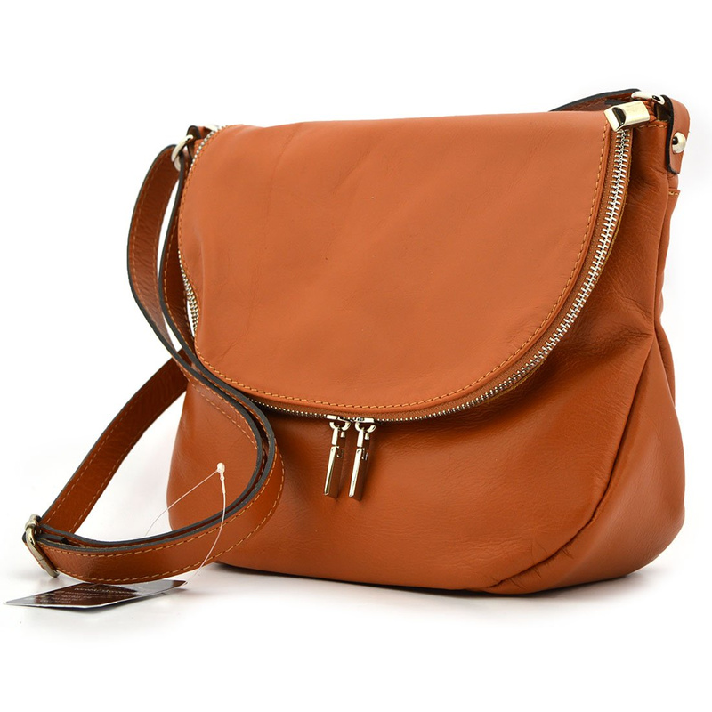 Women's leather messenger bag, roomy over the shoulder