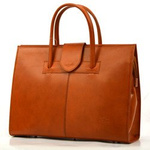 Women's large leather briefcase for documents