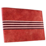 Men's wallet made of natural leather decorated with transverse straps