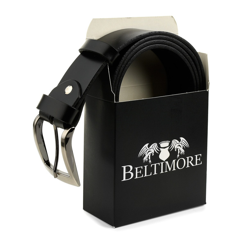 Beltimore leather men's black wide belt E07 : Colors - black, Strap size - r.150-165 cm