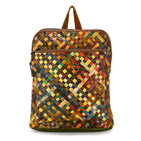 Damen-Designer-Rucksack mit buntem Mosaikmuster