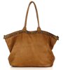 Duża torebka skórzana oversize style shopper bag - MARCO MAZZINI brąz camel