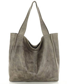 Duża torba shopper skórzana sogni d'oro - MARCO MAZZINI taupe khaki