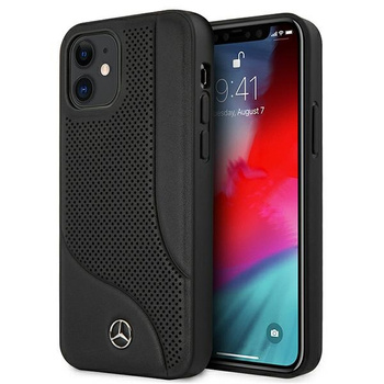 Mercedes MEHCP12SCDOBK iPhone 12 mini 5,4" czarny/black hardcase Leather Perforated Area