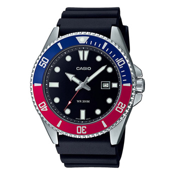 Zegarek marki Casio model MDV-107 kolor Czarny. Akcesoria męski. Sezon: Cały rok