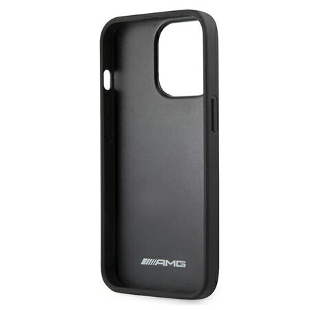 AMG AMHCP13XGSEBK iPhone 13 Pro Max 6,7" czarny/black hardcase Leather Debossed Lines