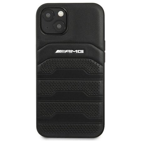 AMG AMHCP14MGSEBK iPhone 14 Plus / 15 Plus 6.7" czarny/black hardcase Leather Debossed Lines