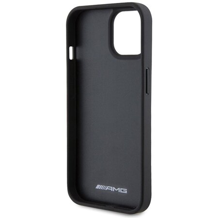 AMG AMHCP15MGSEBK iPhone 15 Plus / 14 Plus 6.7" czarny/black hardcase Leather Debossed Lines