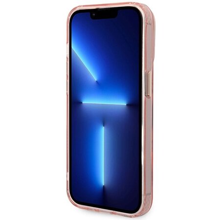 Guess GUHMP14XHTCMP iPhone 14 Pro Max 6,7" różowy/pink hard case Gold Outline Translucent MagSafe