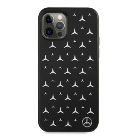 Mercedes MEHCP12MESPBK iPhone 12/12 Pro 6,1" czarny/black hardcase Silver Stars Pattern