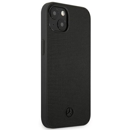 Mercedes MEHCP13MMBLBK iPhone 13 6,1" czarny/black hardcase Leather Meshed Metal Logo